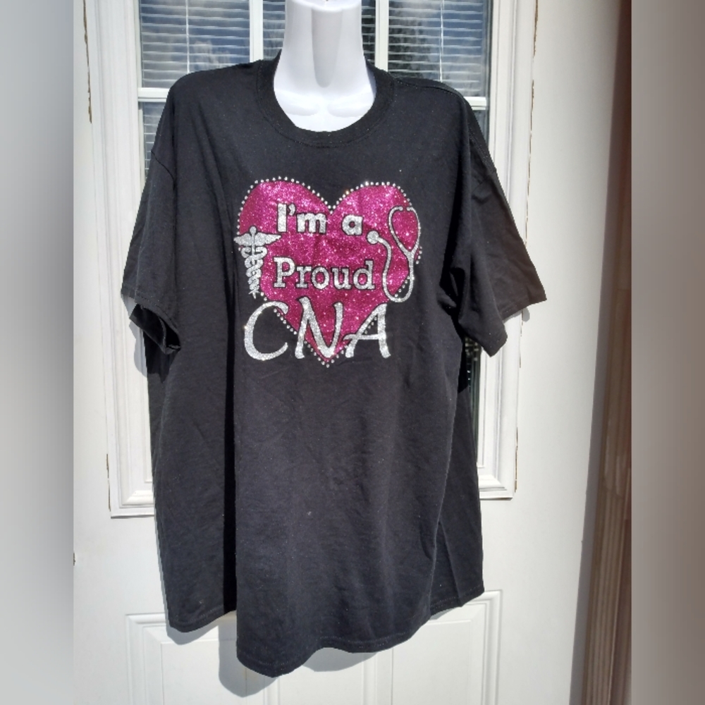 Women's Black XL Gildan T Shirt With (CNA) On It.